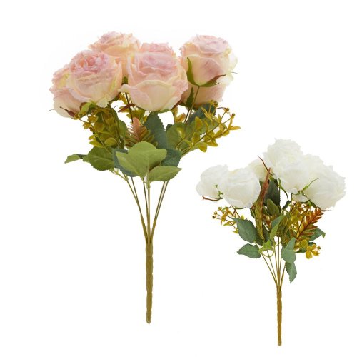 Kytica ruža, zeleň mix/2f 37cm