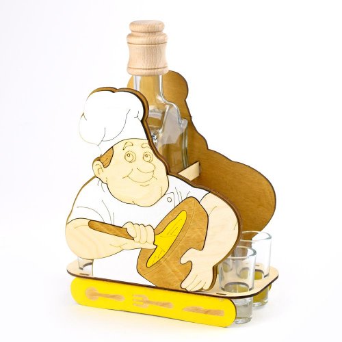 750 kuchár/poháre drevo+sklo 20,5x29x10cm