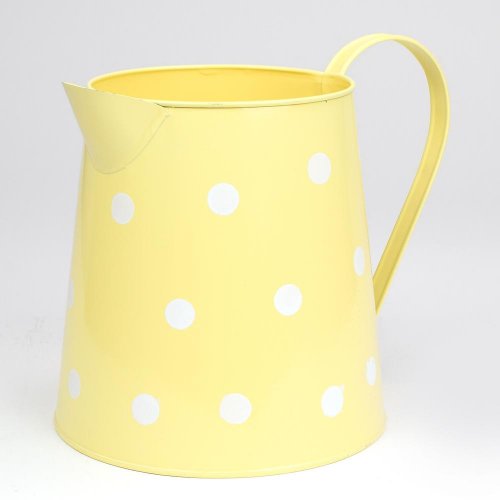 Váza džbán v:19x14cm kov žltý veľké bodky super cena