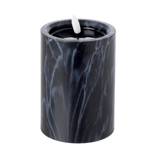 Led sviečka 12,5cmx9cm 5/23/nwh-b mramor čier.