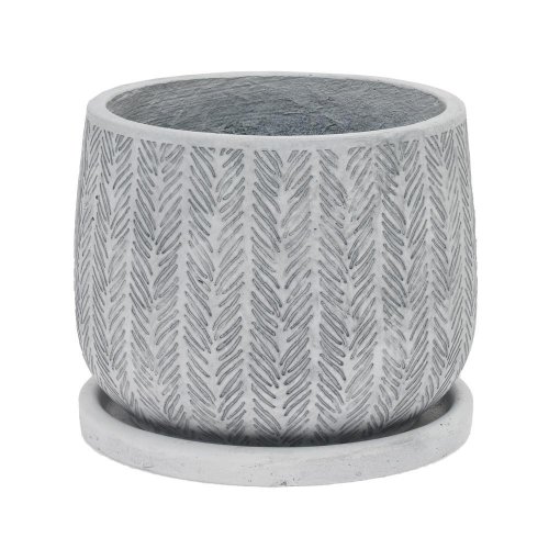 J42 kvetináč + miska ivy biela 23xh18cm s - Jesenné dekorácie