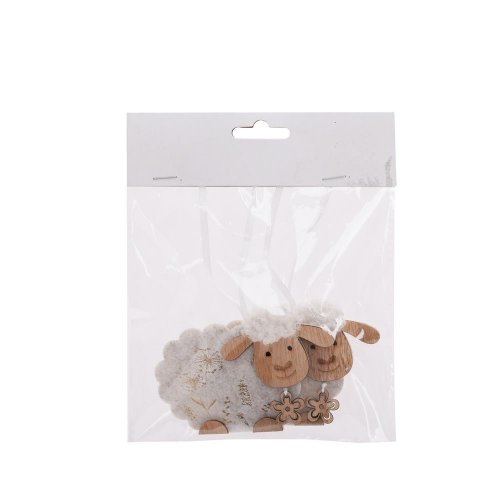 Záves ovečka polyester s/2 14x18x1cm