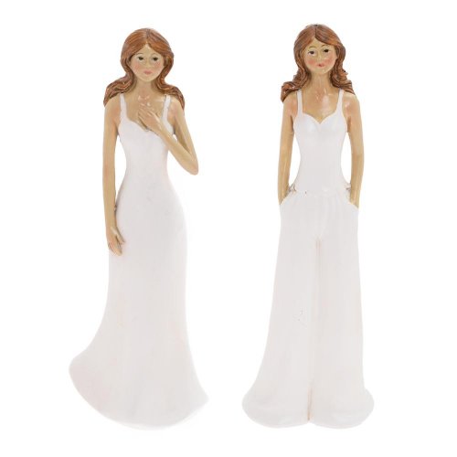 Žena biele šaty mix/2 poly 7,5*5*21cm