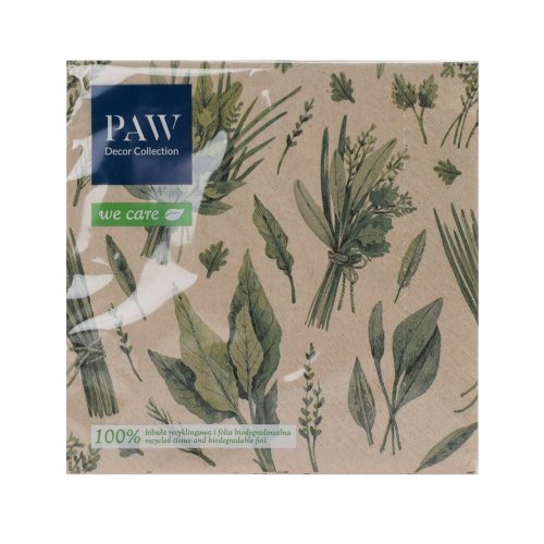 Sdle032900 servítky 33x33 cm/20ks/3vrst. we care herbal picking 100%recykl