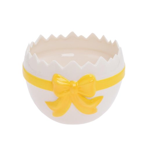 Obal škrupina bie/žlt porcel 16,7*16,2*12cm