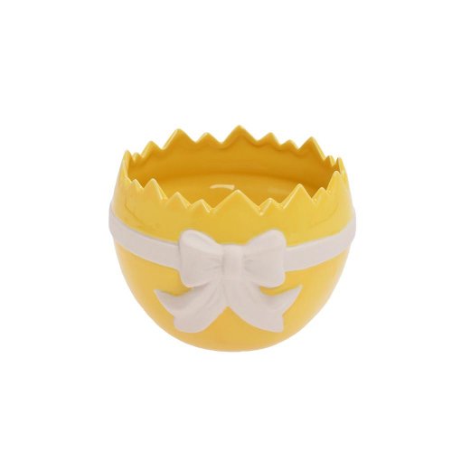 Obal škrupina žlto/biely porcel 14,3*13,5*10,3cm