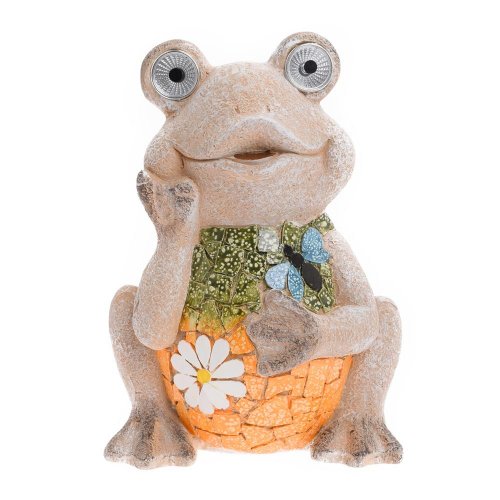 Žaba siv/ora/zel solar mgo 21,5*18,5*31cm