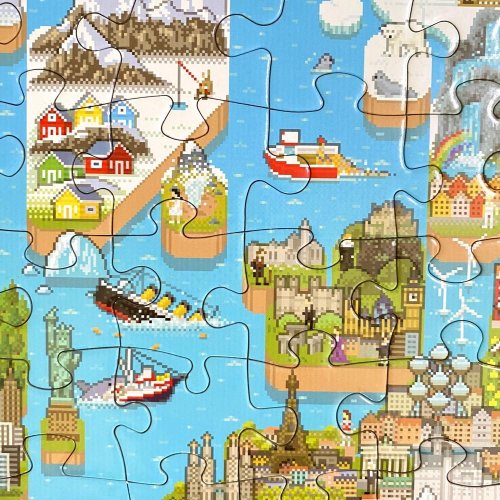 Puzzle 180 dielov 8-bit puzzle –mapa sveta wm8bit001