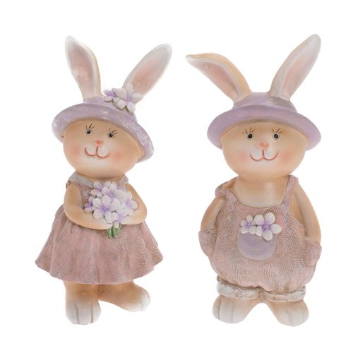 Zajačik hnedo-fialový mix/2 poly 7,5*6*17cm