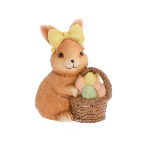 Zajac s košíkom s vajíčkami, keramika 14,5*8*15,5cm