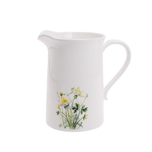 Krčah biely, kvety porcel 19*12,6*19cm