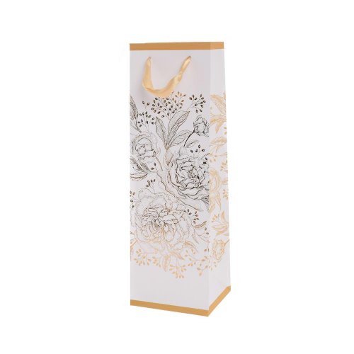 Agb1100104 taška darč.12x37x10cm rose peonies - Umelé kvety
