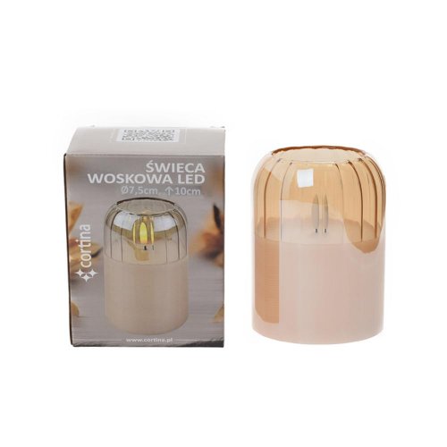 Svet.led sklo+vosk zlatá 13/25 10x7,5cm - Vianočné dekorácie a ozdoby