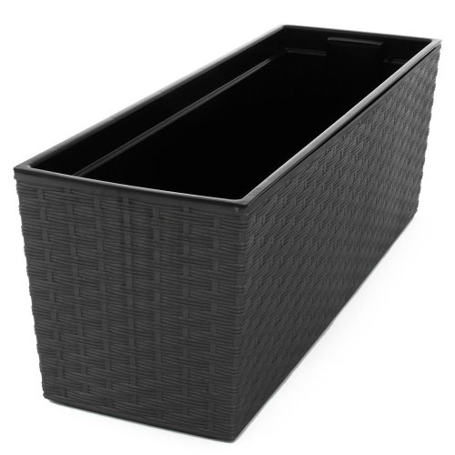 Xxx625 hrantík+vklad begonia rattan grafit metalik 19x56x19cm - Aranžérsky materiál