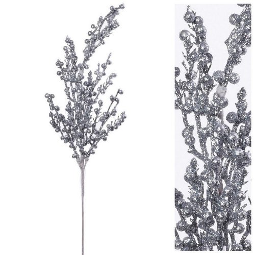 Konár bobule strieborné 44cm