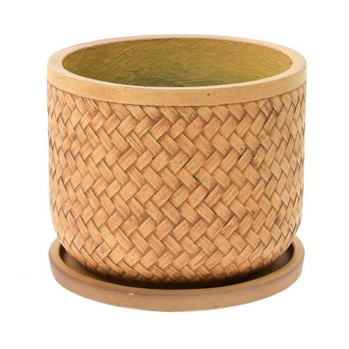 J12 kvetináč + miska lucy sv.hnedá 24xh19,6cm s