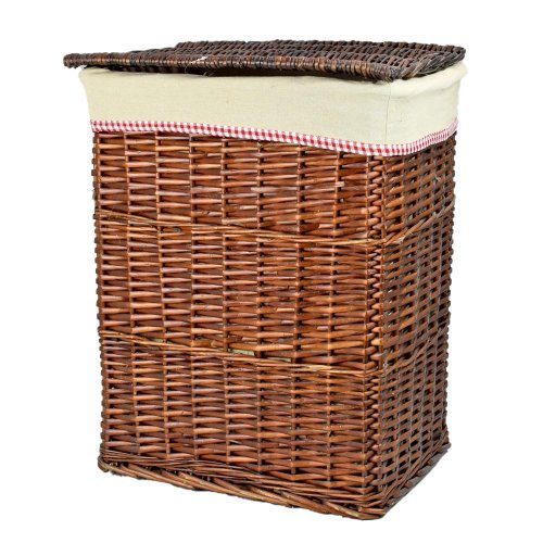 Prútený koš s/3 tm.hnedý l:49x35x70cm