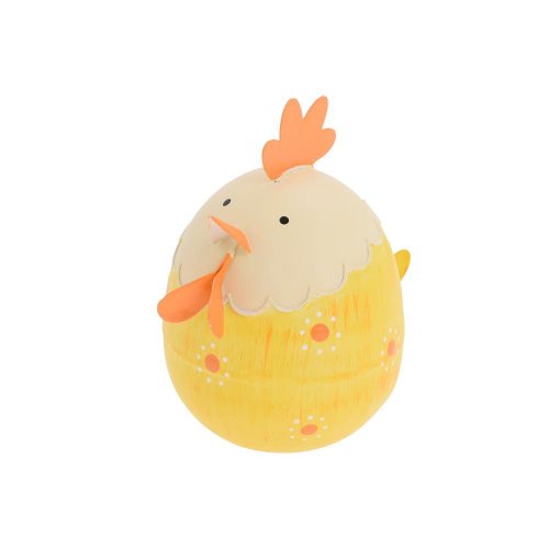 Kohút bielo-žlto-oranžový kov 11,5*11*8cm