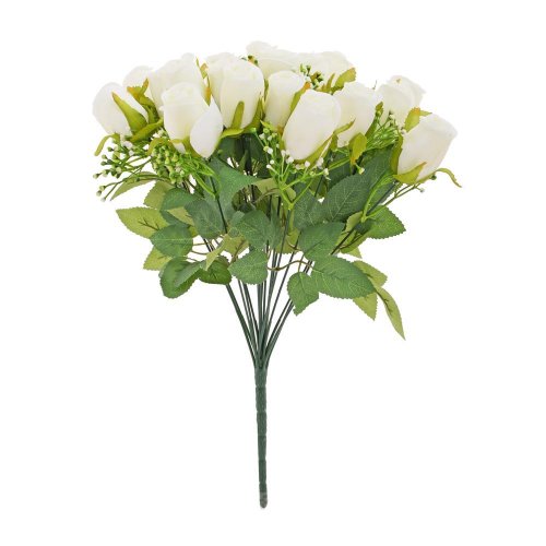 Kytica ruža biela zeleň 39cm