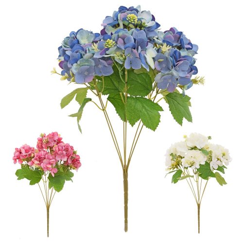Kytica hydrangea,zeleň mix/3f 42cm