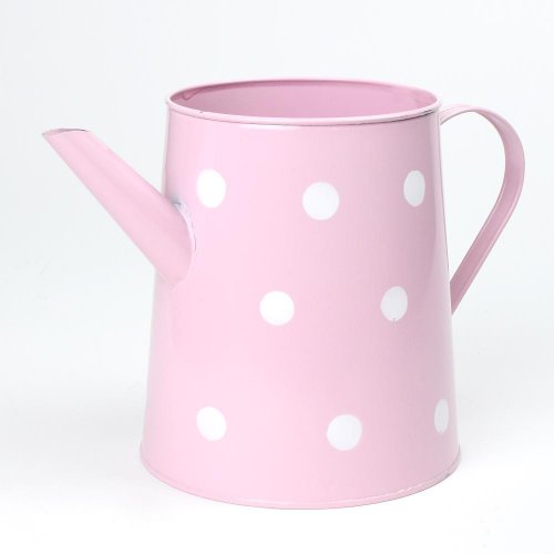 Váza krhla kov ružová veľké bodky v:18x13cm super cena