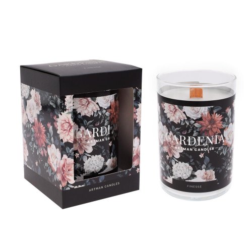 Voň.v skle gardenia veľ.1200gr čierna