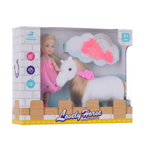 Bábika s koníkom a príslušenstvom
