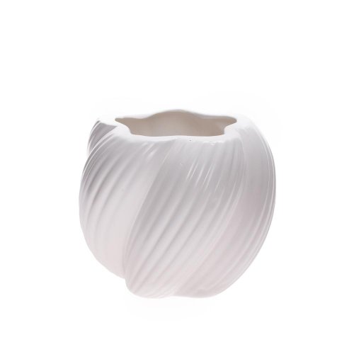 Váza na suché aranžovanie 14,2x14,2xv12cm biela