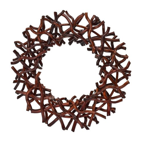 446fl/s veniec s drevo 40x7cm sivý