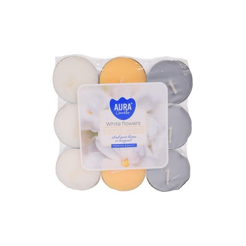 Čajové voňavé/18 biele kvety 3,8cm