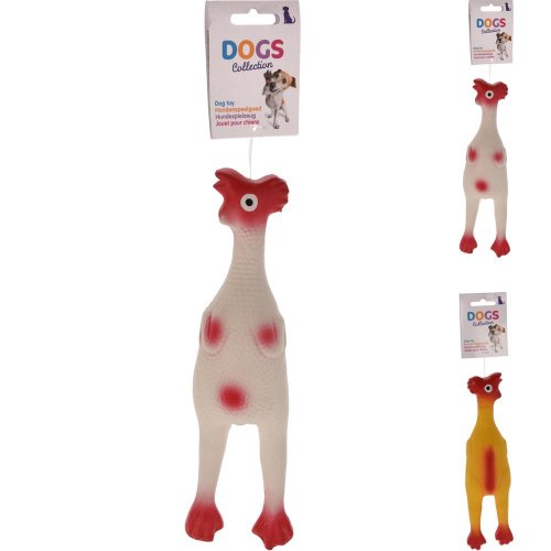 Hračka pre psa kura latex 2ass clr