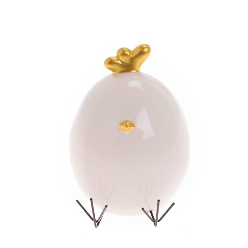Kuriatko porcelán 10,5x9,2x12,6cm bielozlaté