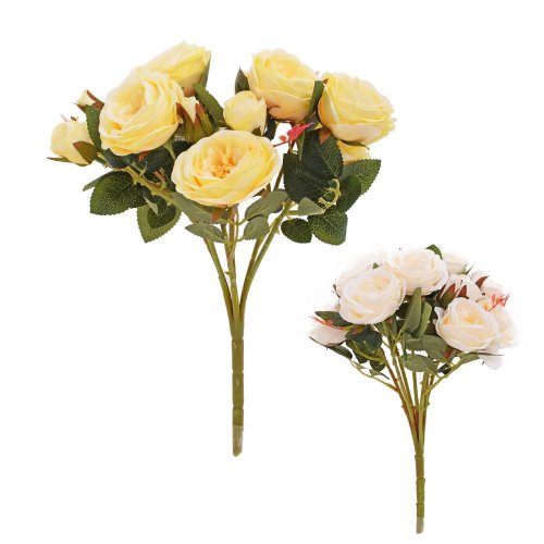 Kytica ruža, zeleň mix/2f 32cm - Umelé kvety