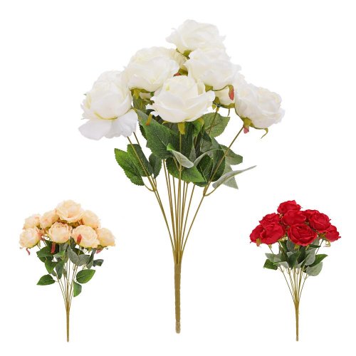 Kytica ruža, zeleň mix/3f 45cm