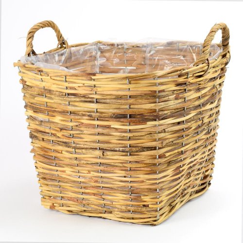 Gd6112.5 kôš prútie s uchom hranatý v.l 37x40x40cm - Vianočné dekorácie a ozdoby