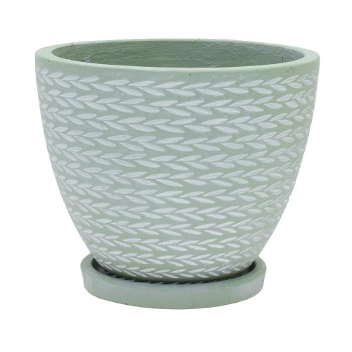 J46 kvetináč + miska eve zelená 30cm h24,5cm m