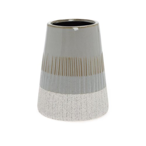 Obal váza keramika 13.5*13.5*16.5 šedobiely