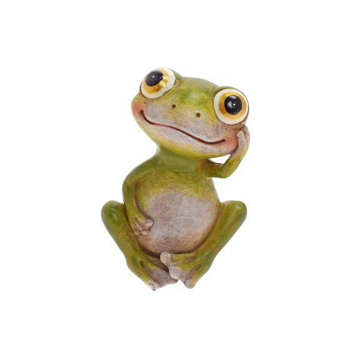 Žabka sediaca zelená poly 7*6,5*10cm