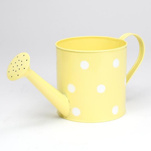 Váza krhla malá kov žltý veľké bodky  v:13x13cm super cena - Umelé kvety