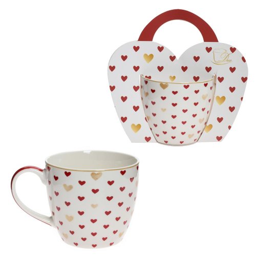 Šálka červ srdiečka 460ml