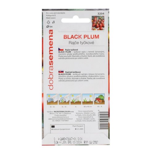 Rajčiak tyč.black plum f1 10s