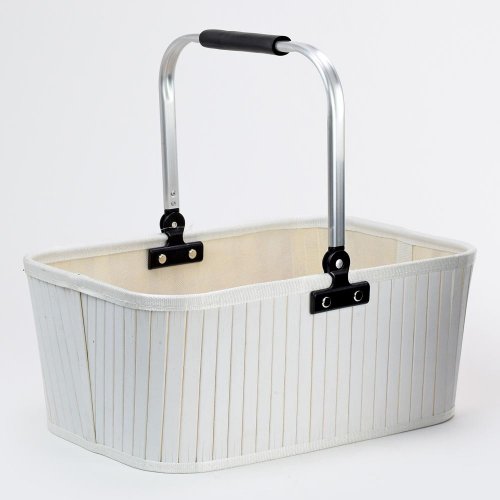 Lq-17q.bk koš bambus biely veľký 30x44x19cm