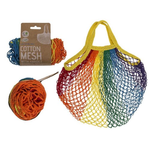 Nákupná sieťka s dúhovou rúčkou