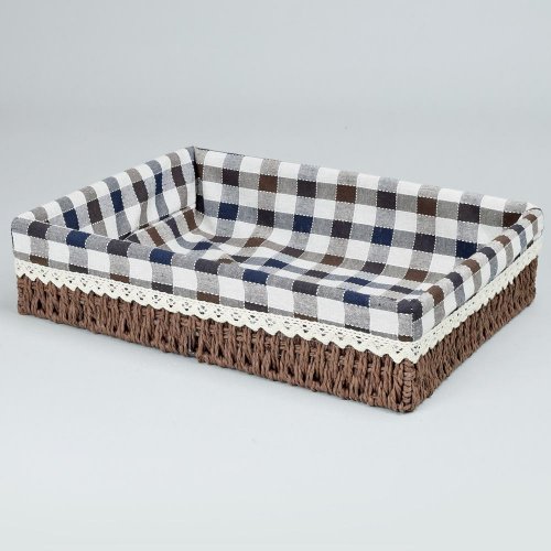 Prútený koš s/3 hnedý vzor kocka 30x40x10cm - Umelé kvety