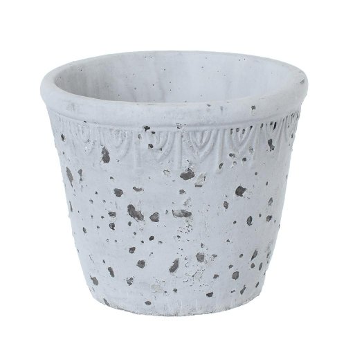 Obal cement antique grey d13.5*h11.5cm - Vianočné dekorácie