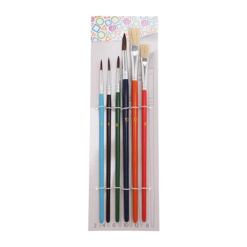 Pevná cena štetce okrúhlé + ploché sada 6ks mix luma