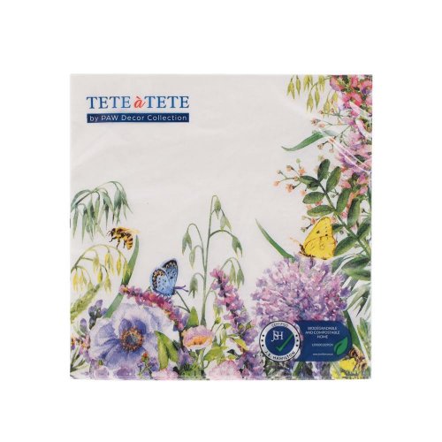 Tl120200 servítky 33x33 cm/20ks/3vrst wildflowers frame