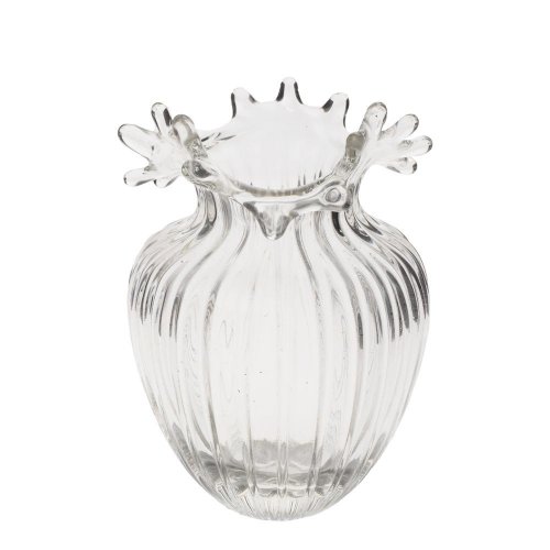 Váza sklo číra 14*22