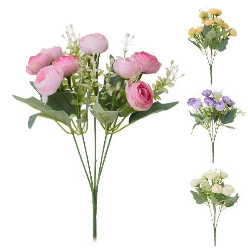 Kytica ranunculus, zeleň mix/4f 30cm