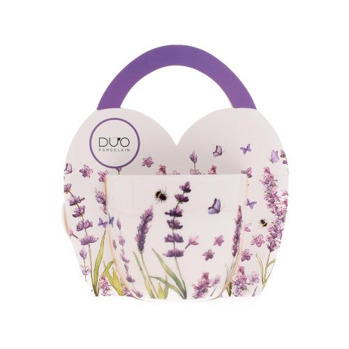 Šálka 460ml v košíku levanduľa